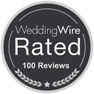 Wedding Wire Rated 100 reviews icon from Presidential Catering.