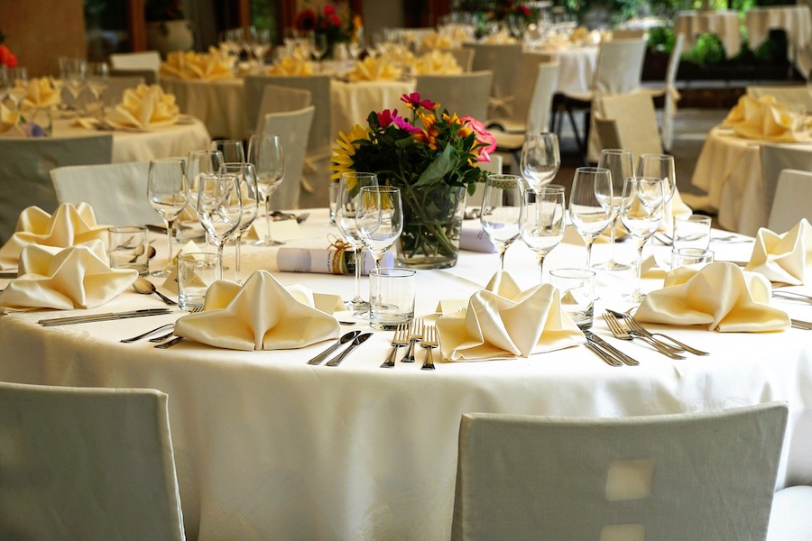 Wedding Tables Set Up At a Reception
